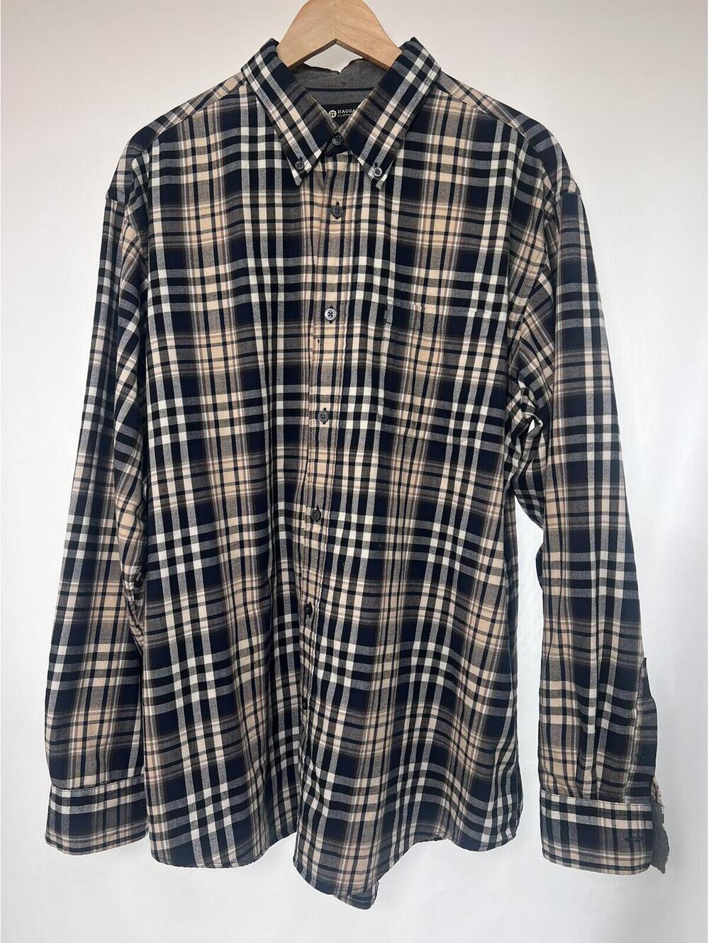 Haggar Flannel Button Down Shirt Men's XL